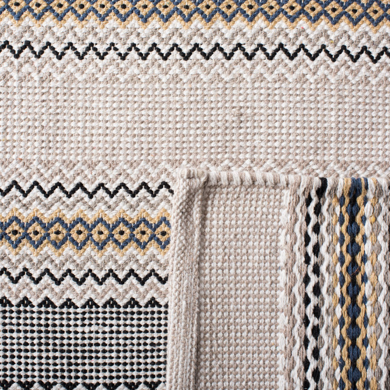 Tapis rayé en coton tissé à la main Breckenridge, Rectangle 3 pi x 5 pi