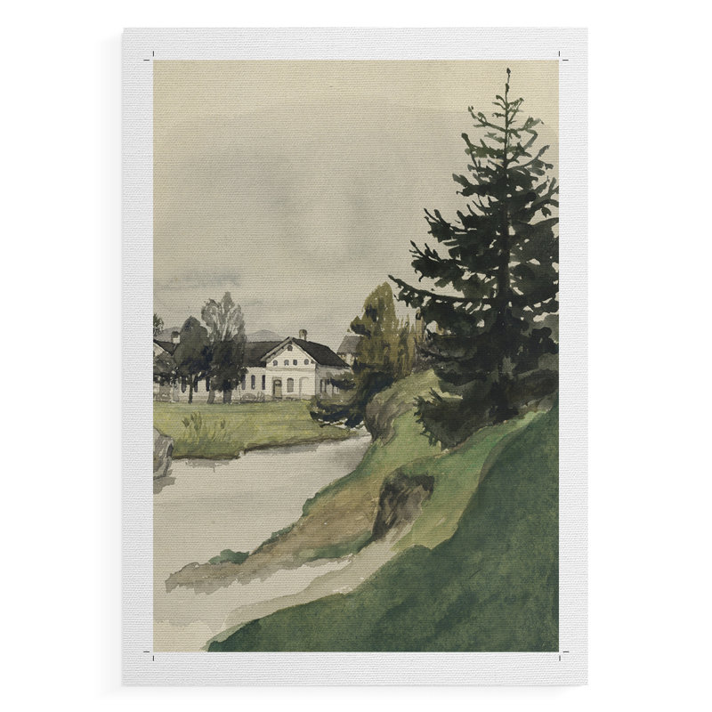 Paysage rétro CCXLIV - Impression sur toile seulement - NON CADRE, H 18 po x l 12 po