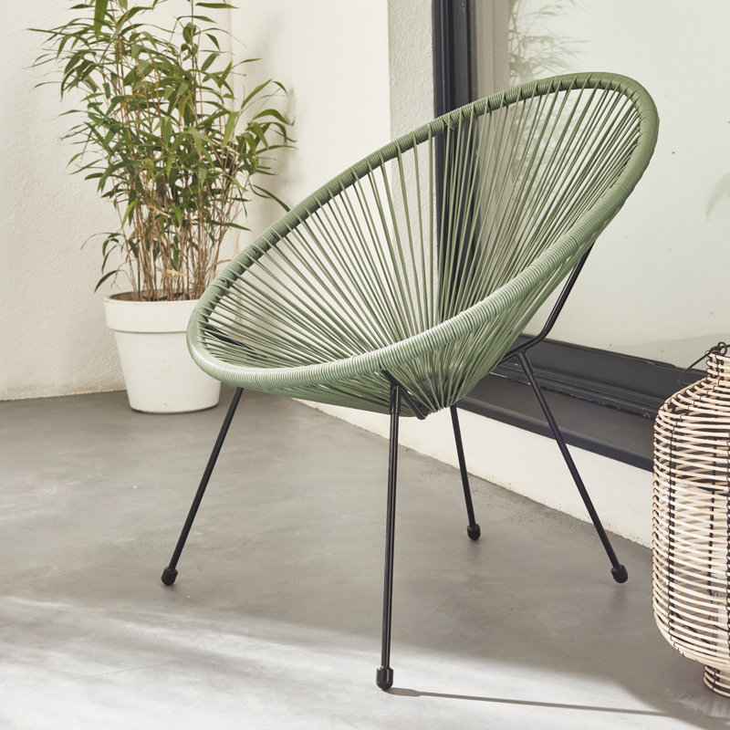 Lemeiux Patio Dining Armchair with Cushion, Sage Green