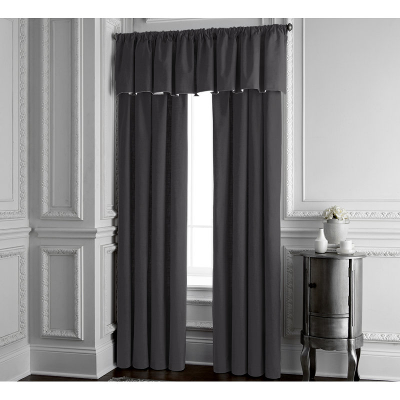 Alia Velvet Solid Color Room Darkening Rod Pocket Single Curtain Panel, Charcoal, 50" W x 96" L