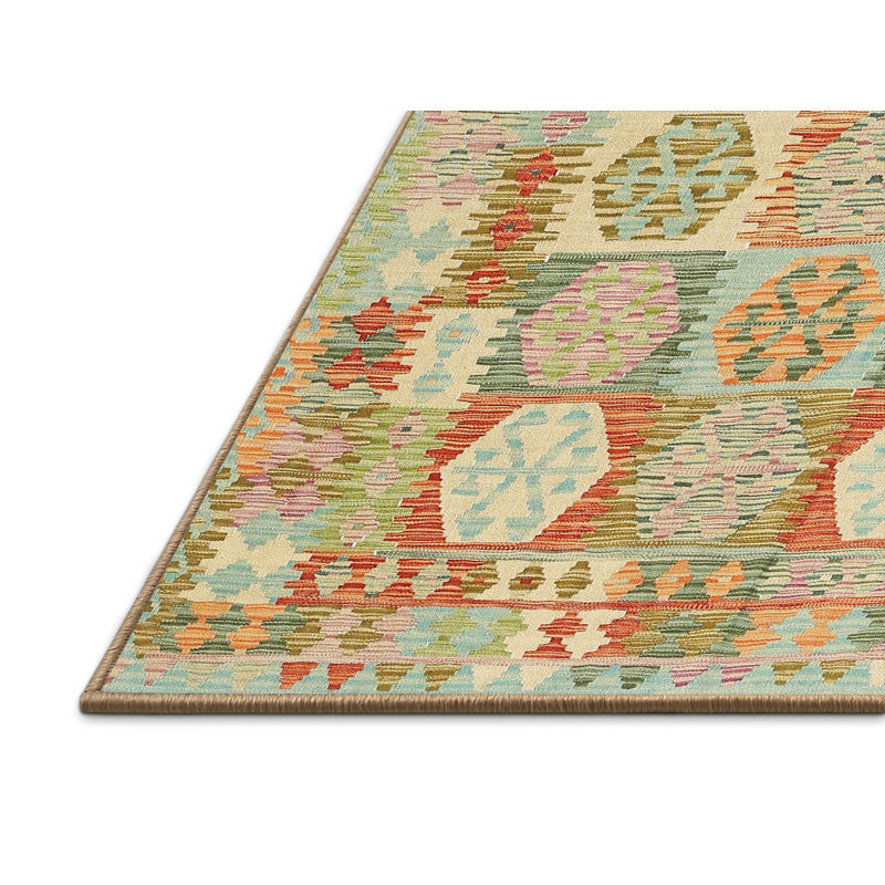 Tapis orange / vert mer Frandsen, Rectangle 8 pi 0 po x 10 pi 0 po