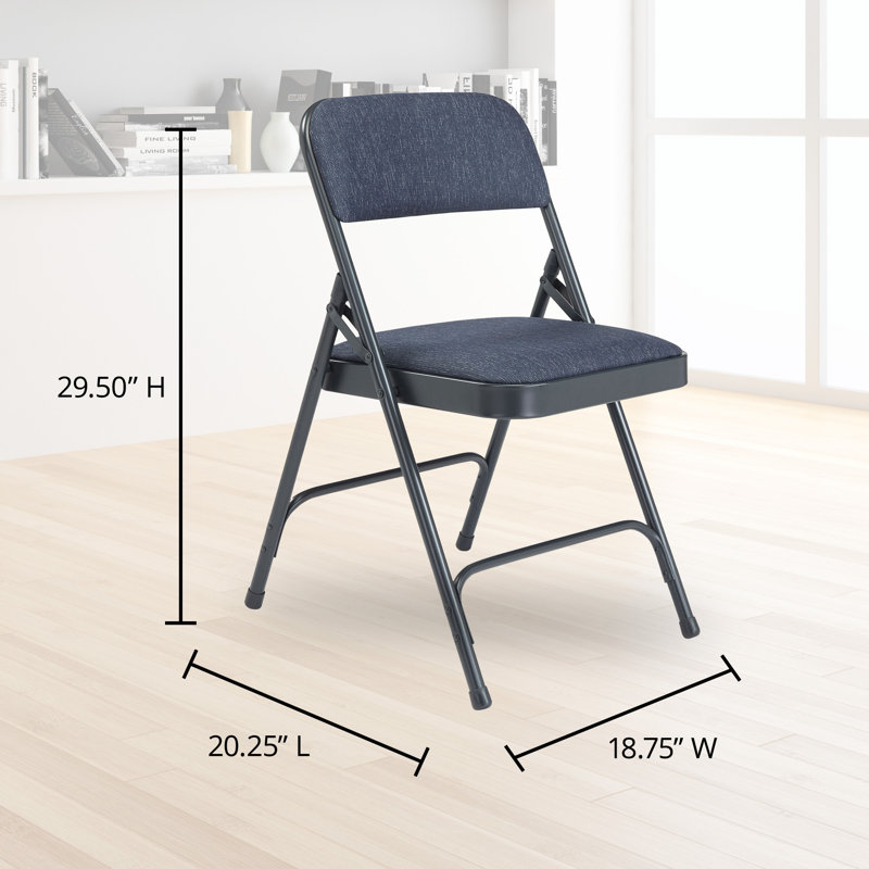 Upholstered Patio Folding Chair Folding Chair Set, Blue