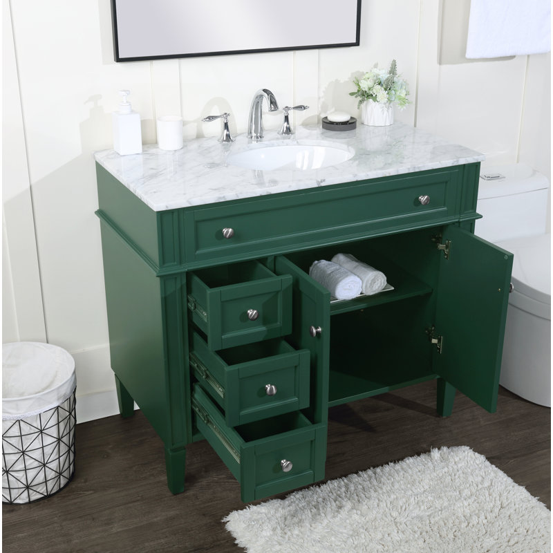 Meuble-lavabo simple 40 po Rivers, Vert