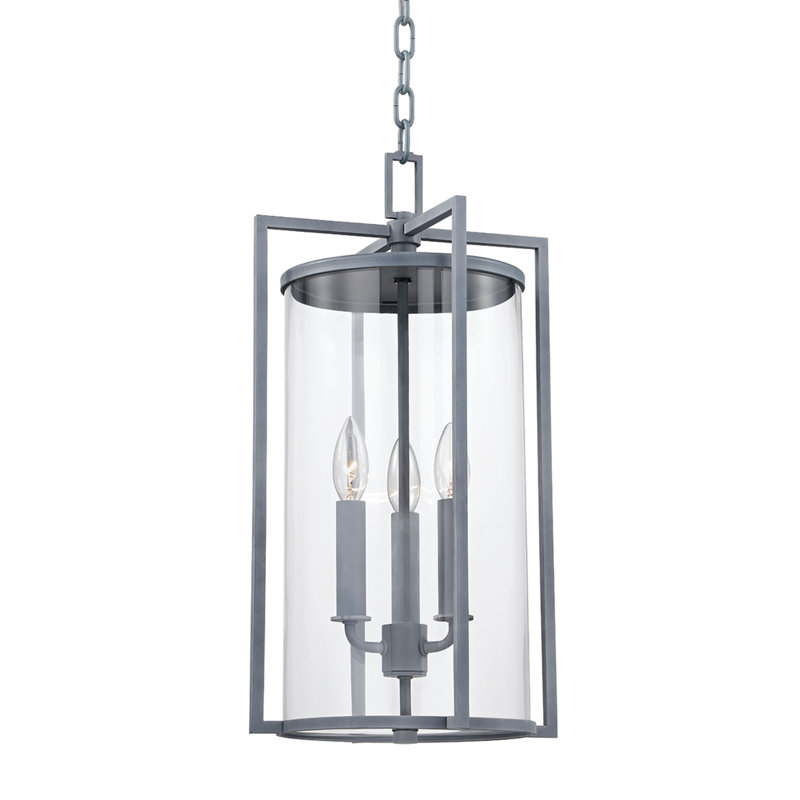 Percy 3 Light Lantern, Weathered Zinc