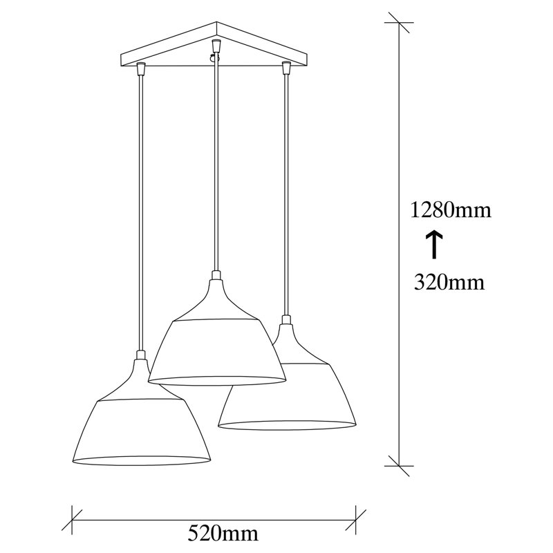 Luminaire suspendu en forme de dôme à 3 lumières Overlake