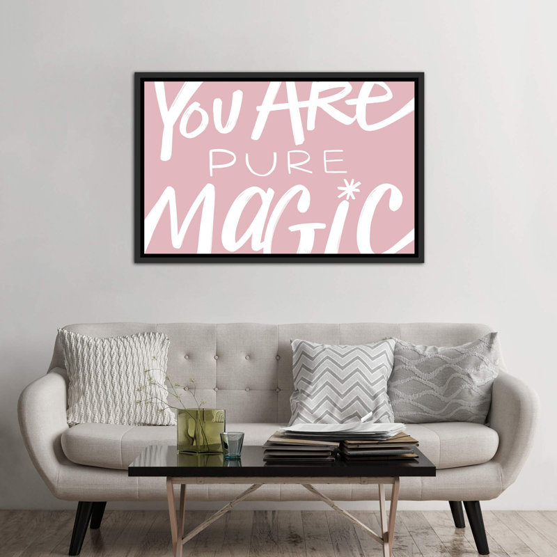 Pure Magic par Stephanie Corfee - impression d'art textuel, Toile avec cadre noir, H 40 po x l 60 po x 1,5 po, Pas de tapis