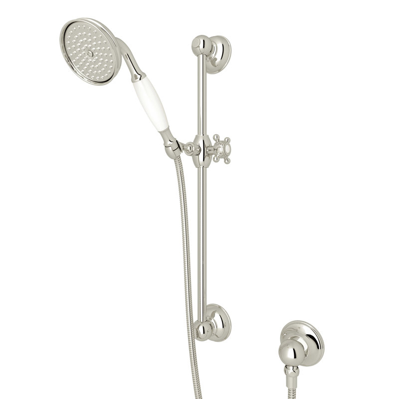 Ensemble de douche spa avec barre coulissante 22 po et douche à fonction unique, Nickel poli