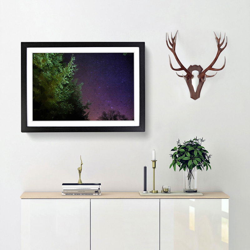 Starry Sky in Abstract - Framed Print, 27cm H x 36cm W x 2cm D, Black Framed