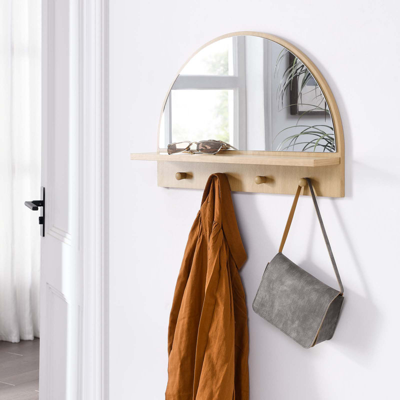 Miroir arqué Modway Moonbeam, Chêne