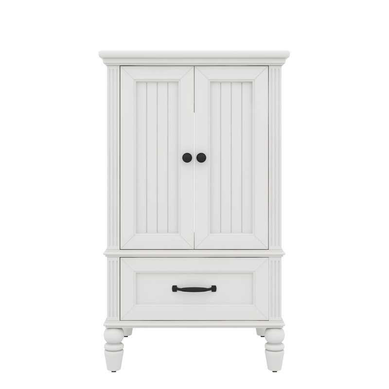 Meuble-lavabo de 20 pouces avec lavabo, portes à fermeture en douceur et tiroir