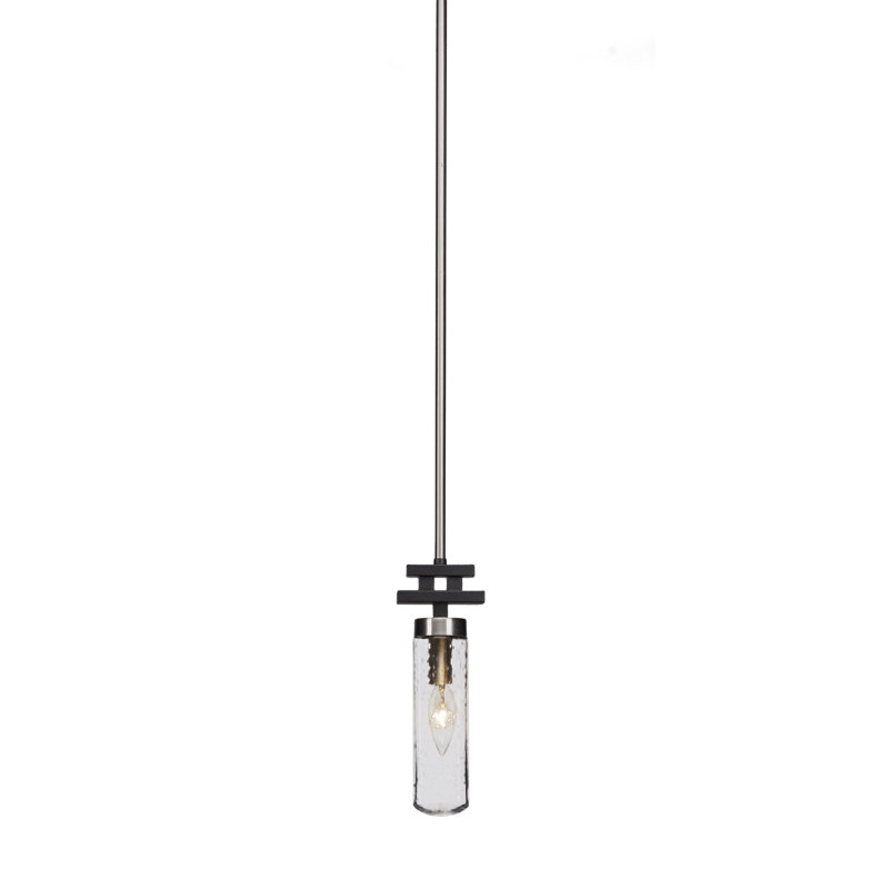Mini-luminaire suspendu Salinda, Bulle transparente, Noir mat/nickel brossé