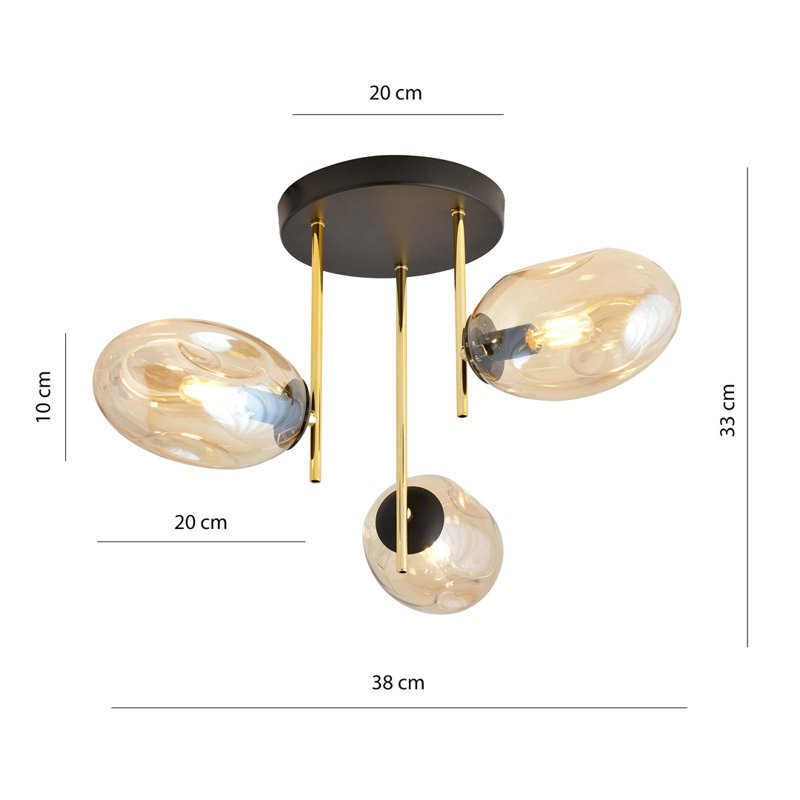Maleya 3 - Light Novelty Chandelier, Amber