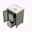Meuble-lavabo 24 po avec lavabo, meuble-lavabo avec deux tiroirs et porte, tablette réglable, bois massif et panneau de fibres à densité moyenne-854687860