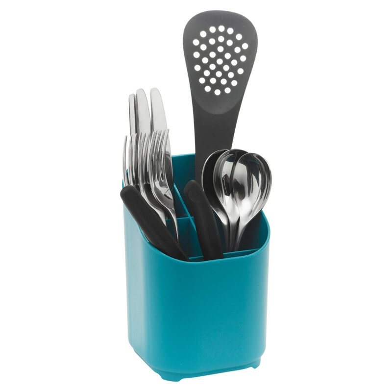 Plastic Utensil Crock, Teal