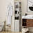 73" Tall Slim Storage Cabinet, 3-Tier Media Storage Cabinet With 3 Drawers And 2 Hooks, Bookcase Display Storage Shelves, Cube CD, DVD, Game Console Storage Cabinet-Antique White(1 pc)