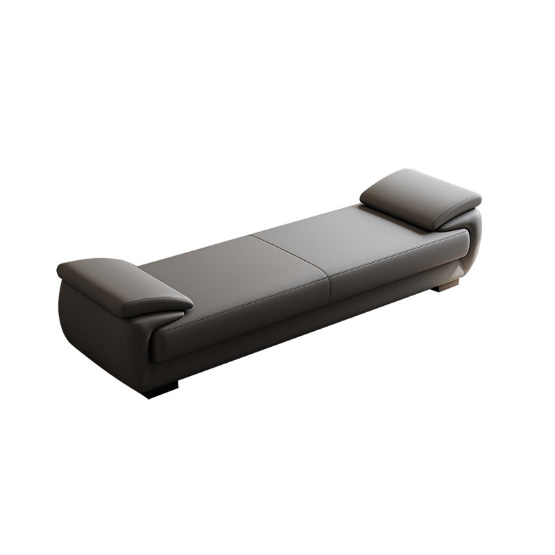 Comfortable home bed end stool Genuine Leather Upholstered Storage Bench, Gray