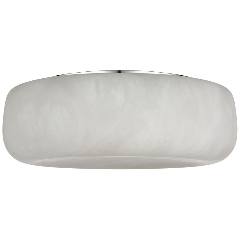 Kelly Wearstler Formosa 17" Flush Mount, Alabaster/Polished Nickel