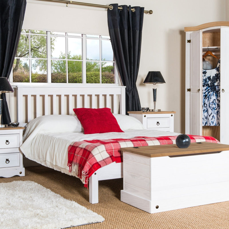 Lehighton Ingrid Uk Bed pine frame, Double (4'6), White