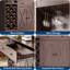 Armoire de cuisine 71 po avec rangement, plateau en noyer clair et blanc, portes doubles en acrylique-1913182829