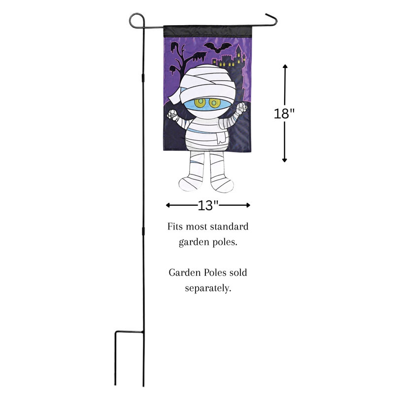 Drapeau de jardin d'Halloween en polyester double face H 24 po x l 13 po