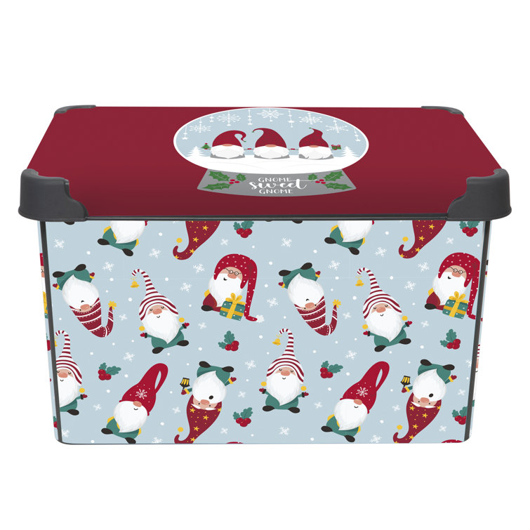 The Holiday Aisle® Happy Christmas Design Plastic Storage Tote & Reviews