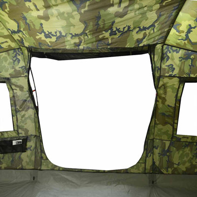 vidaXL Camping Tent Tunnel 4-Person Camouflage Waterproof
