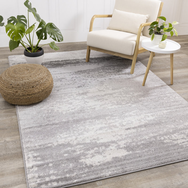 Eliscar Abstract Cool Gray Area Rug, Rectangle 7'10" x 10'6"