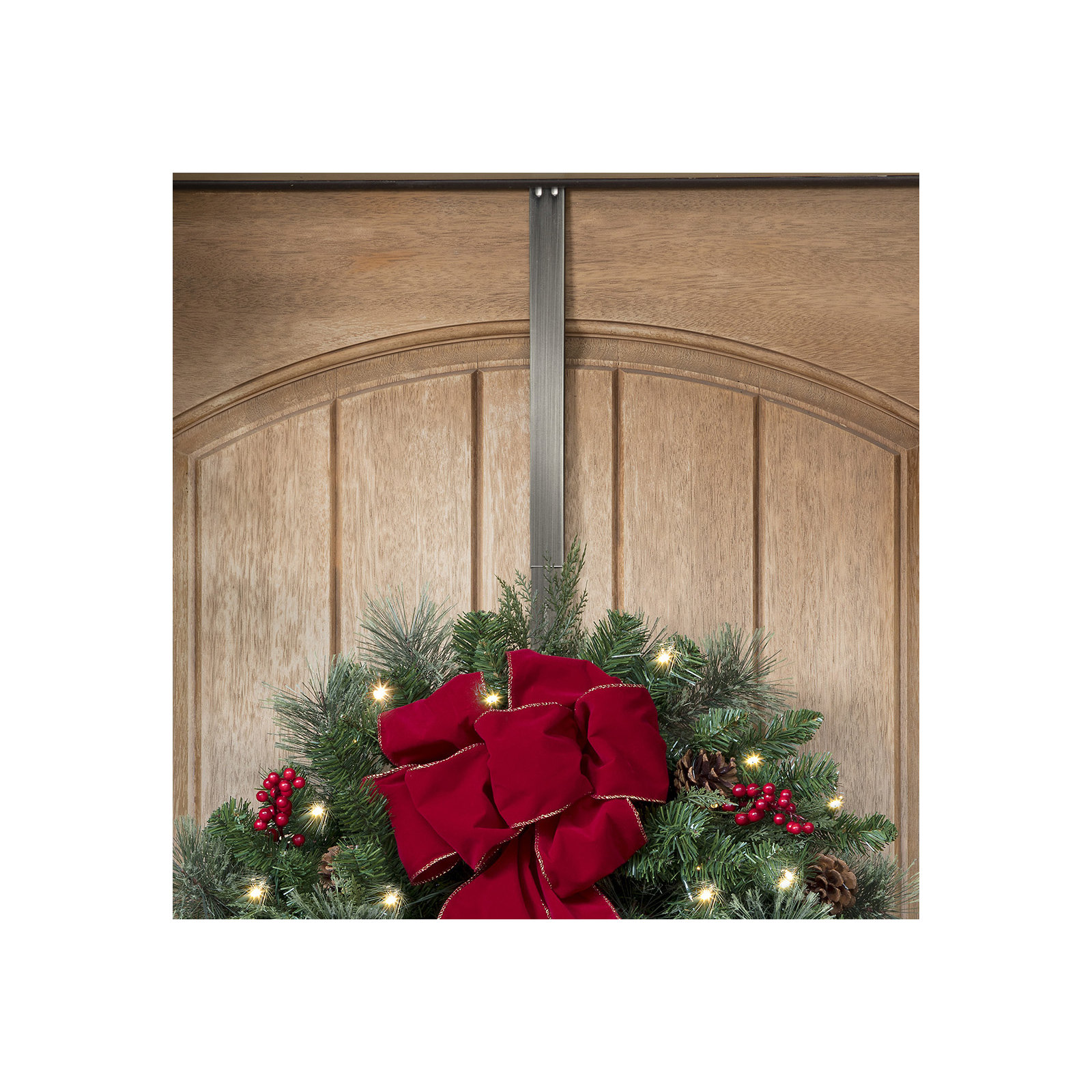 Adapt Adjustable Length Wreath Hanger, Brushed Nickel