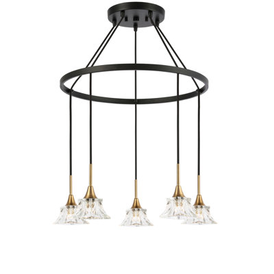 Angeline 5 - Light Wagon Wheel Chandelier