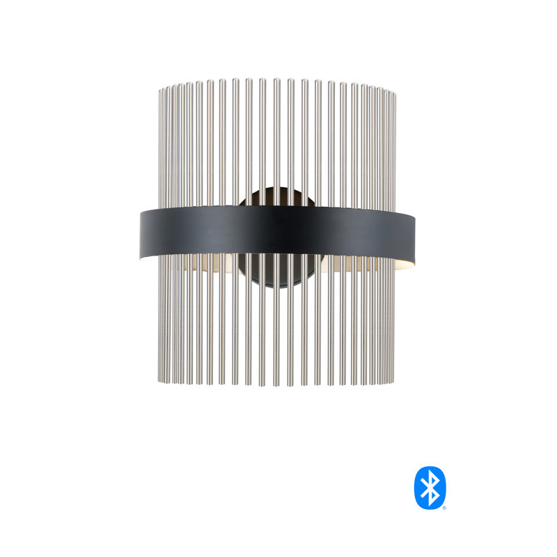 LED Flush Mounted Sconce, Black/Satin Nickel