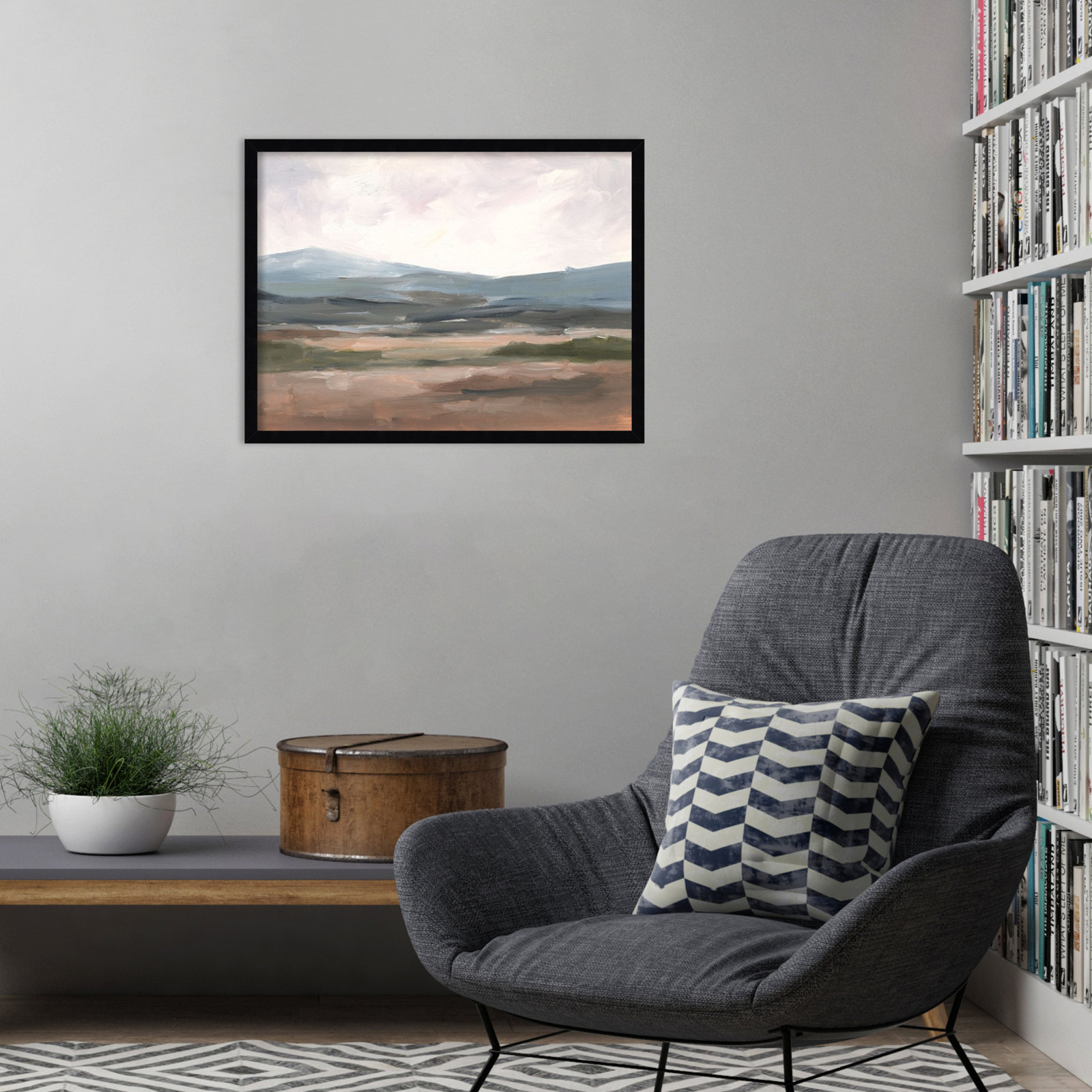 Ethan Harper "Serene Mountain Study I" Print, Black, 19" H x 25" W
