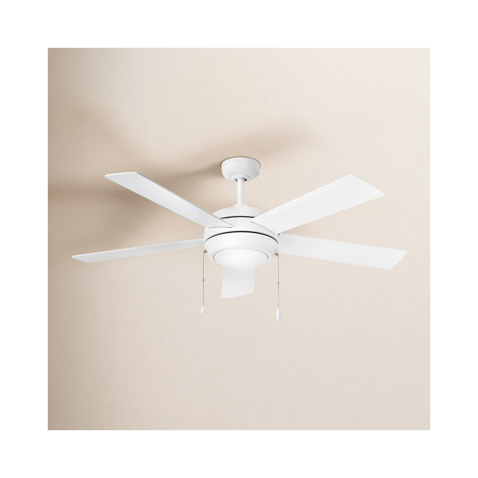 Marcin 52'' 5 Blade Ceiling Fan with LED Light Kit, Chalk White with Chalk White Blade