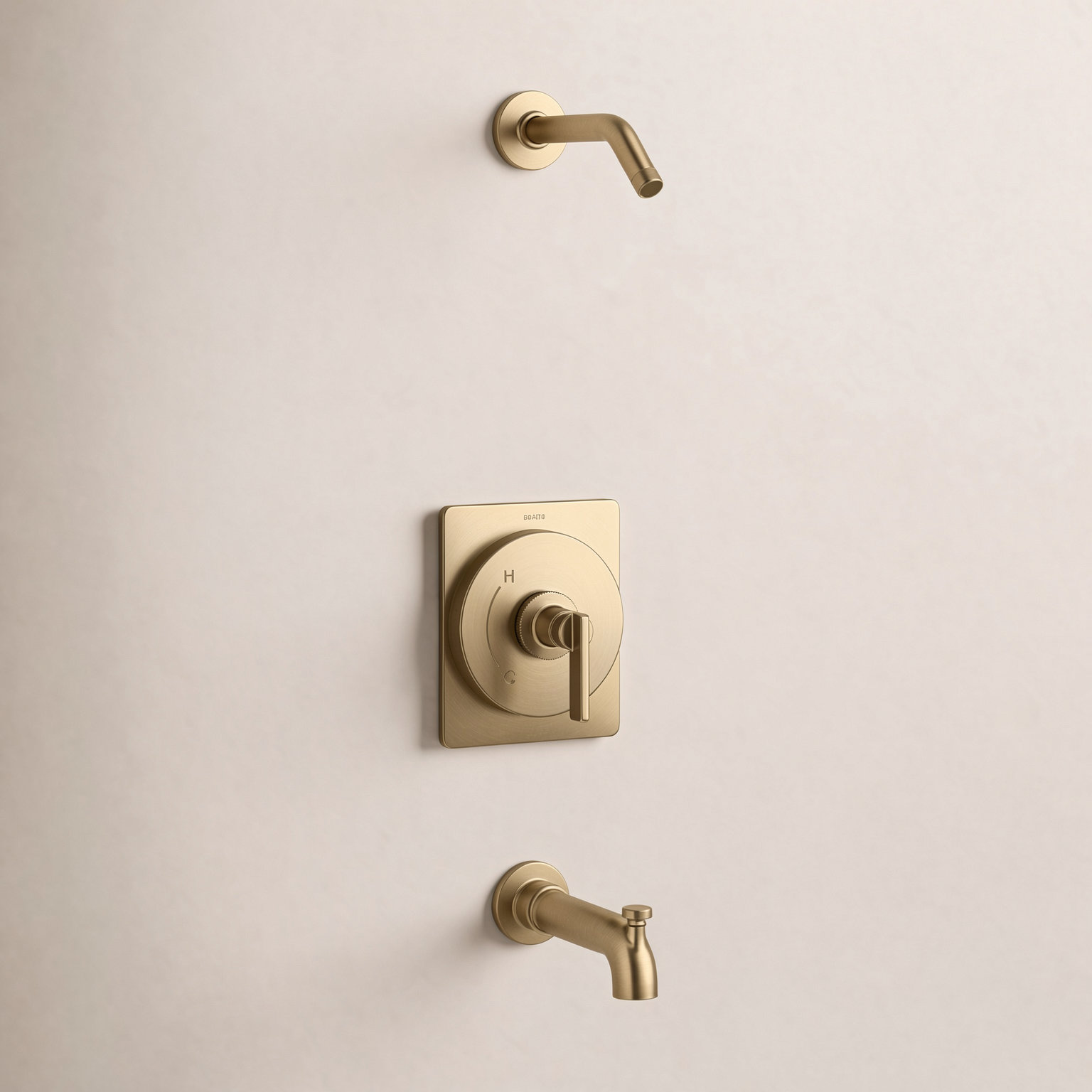 Castia Rite-Temp Tub and Shower Valve Trim, Vibrant Brushed Moderne Brass