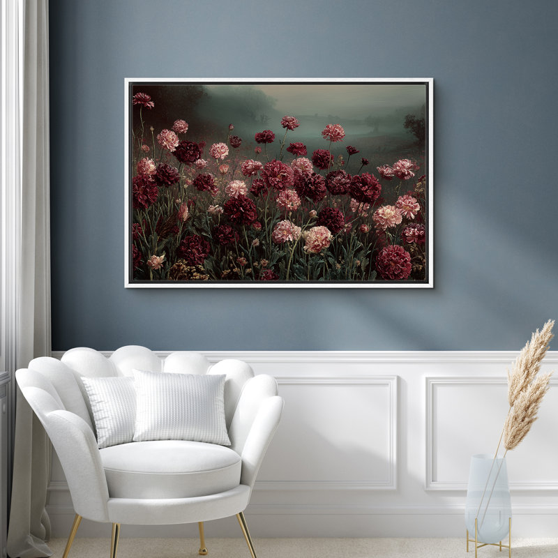 Impression sur toile encadrée très sombre Moody, Cadre flottant blanc, H 16 po x l 24 po x P 1,5 po