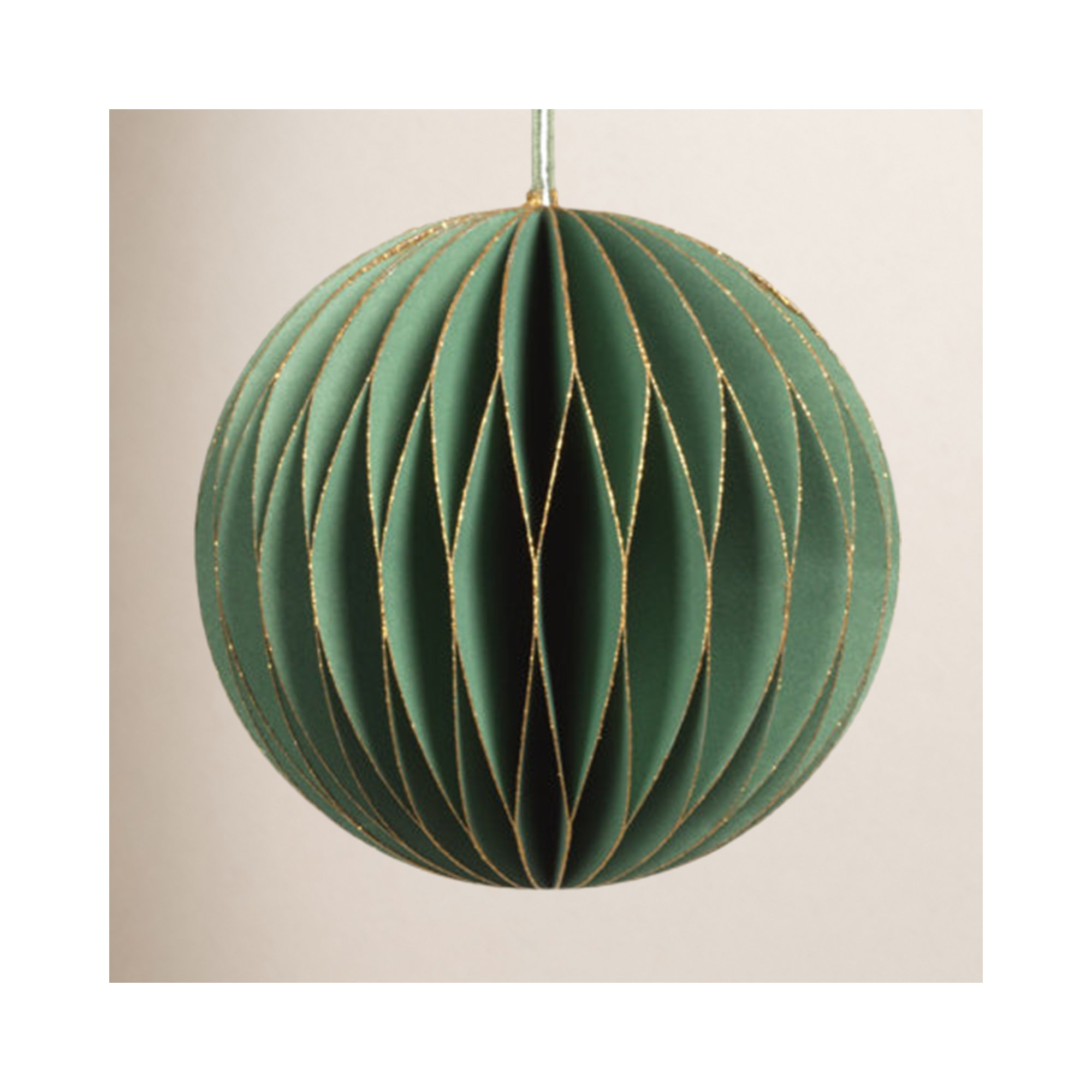 Miriam Deco Set of 12 Ball Ornament, 3.5" H x 5" W x 5" D, Green