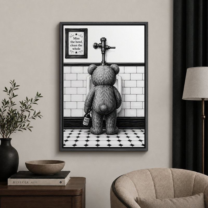 Drôle d'ours en peluche, citation d'humour, impression sur toile, impression sur toile encadrée, H 24 po x l 16 po x P 1,5 po