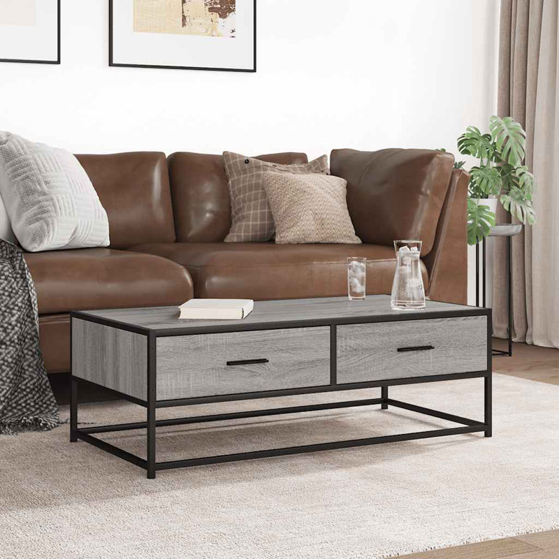 Coffee Table with Storage, Grey 