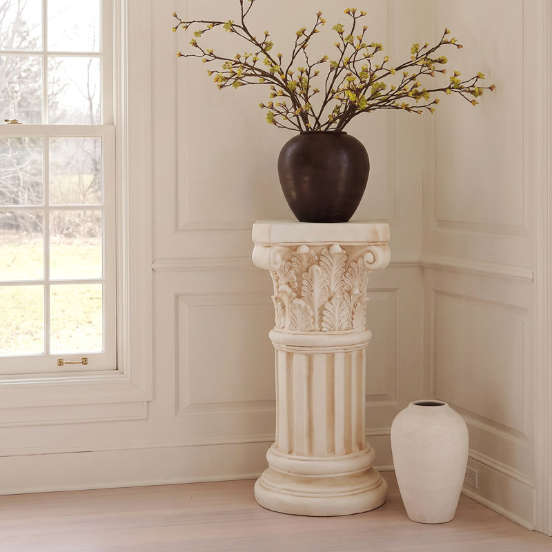 Support de colonne ionique Axton Classic MGO pour plantes et objets décoratifs d'intérieur et d'extérieur