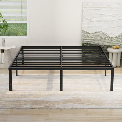 16"  Metal Platform Bed Frame with Heavy Duty Steel Slat Support, No Box Spring Needed