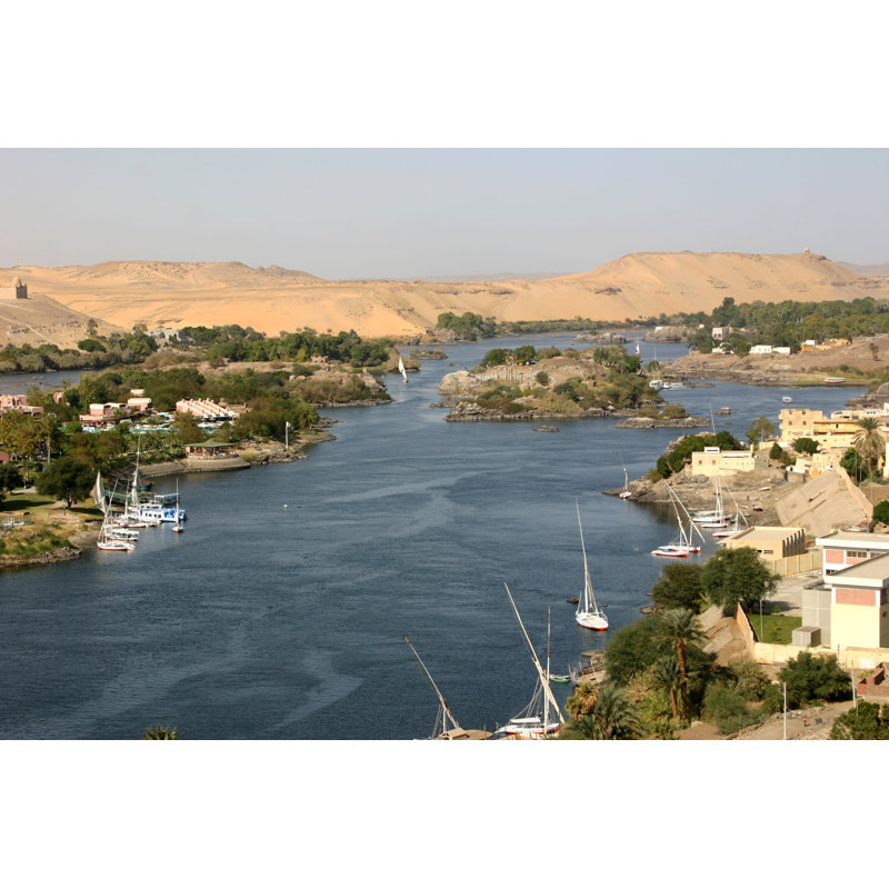 Le Nil à Assouan, Égypte - photographie sur toile tendue, H 8 po x l 12 po
