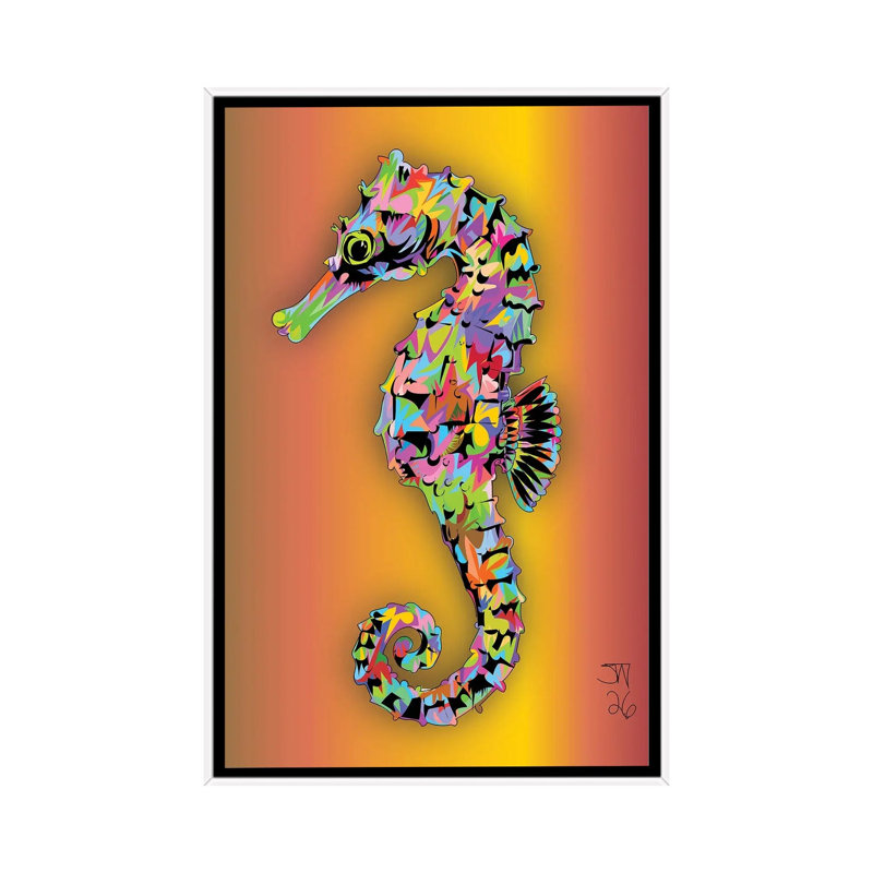 Sea Horse 2026 1 Piece Wall Art on Canvas, 101.6 cm H x 66.04 cm W x 4.445 cm D, White
