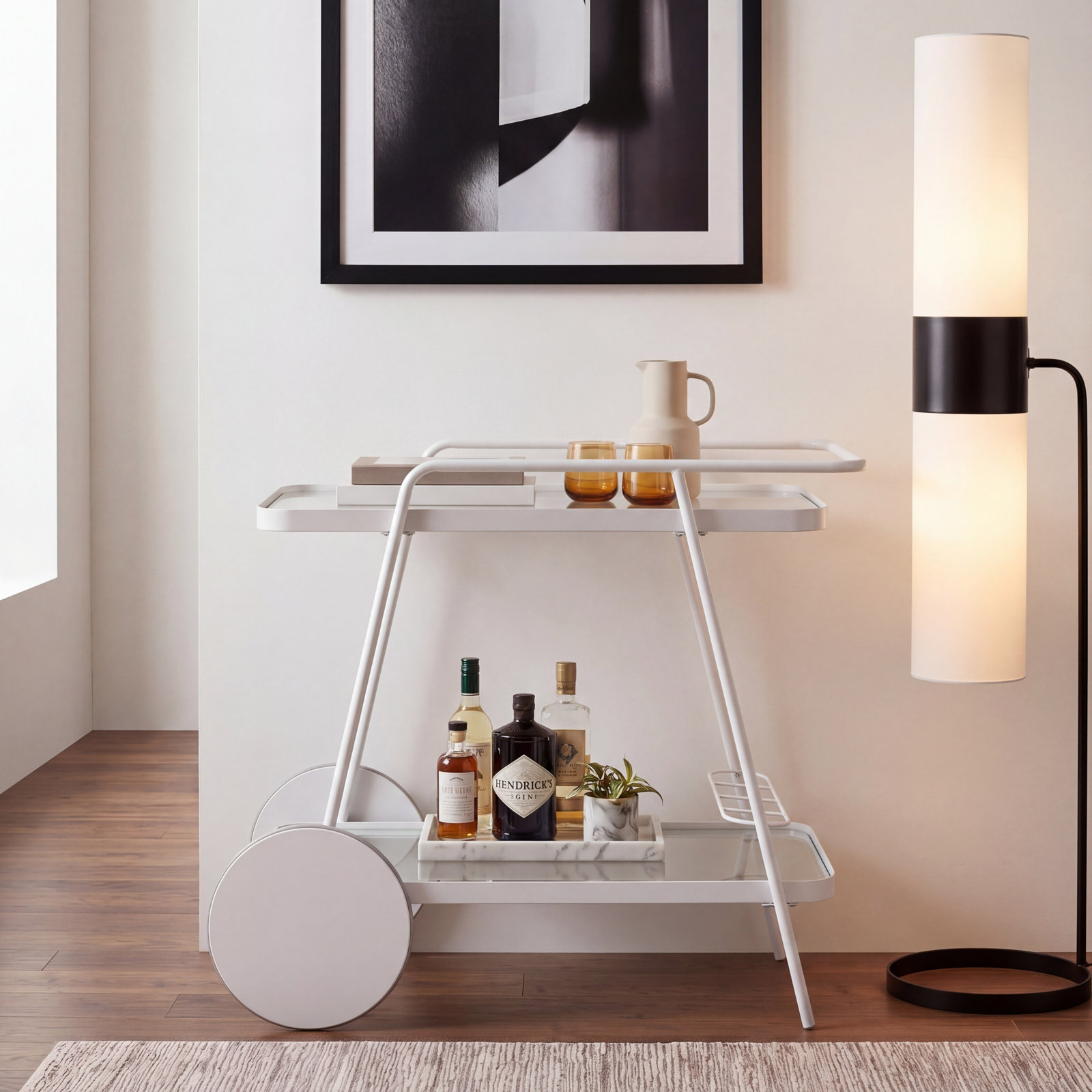 Cullin Metal Bar Cart, White