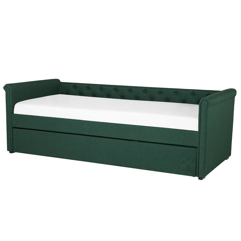 Steephill Upholstered Small Single (2'6) Twill Bed, Green