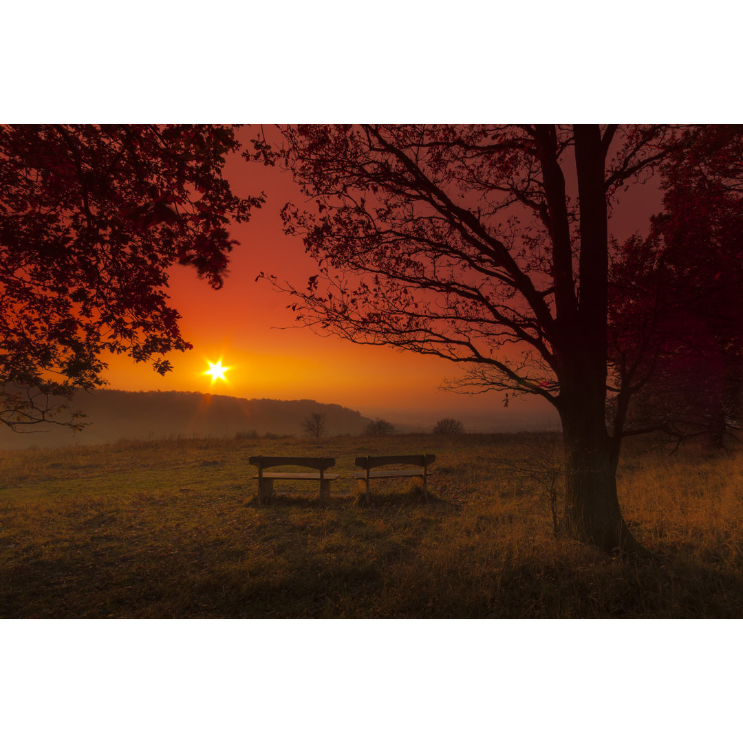 Blick auf den Sonnenuntergang von Allou - Wrapped Canvas Photograph