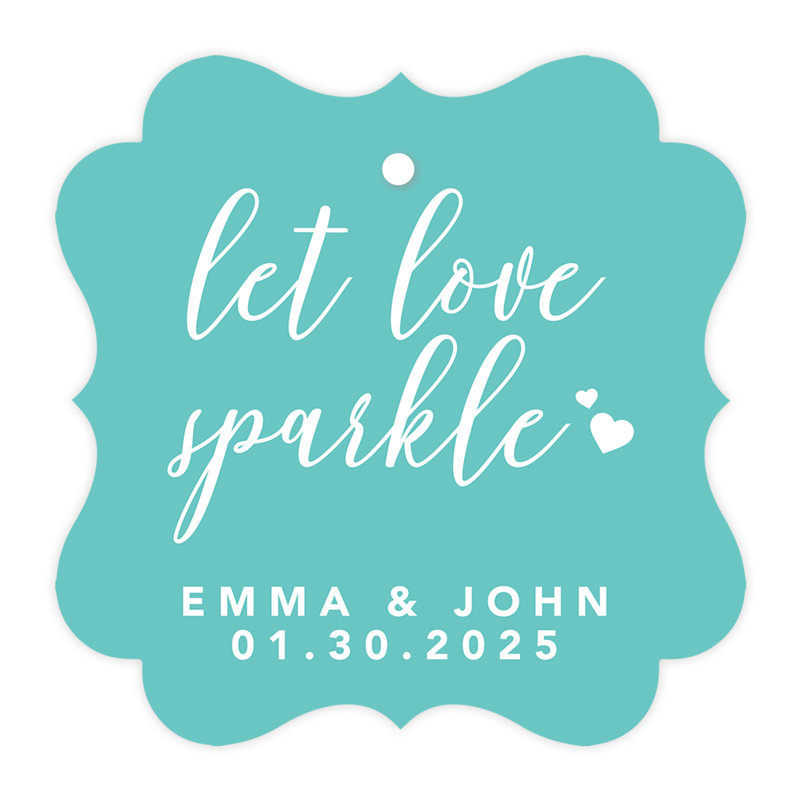 Cadre personnalisé sur mesure Let Love Sparkle, Bleu diamant