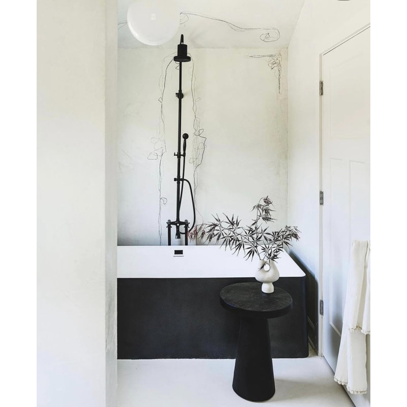 Vast Studio 70.9” x 31.7” Black Iron & White Freestanding Rectangular Bathtub – Deep Soaking Luxury Tub with Minimalist Architectural Design & Metallic Premium Finish