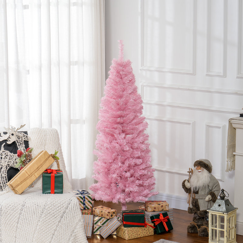 Arbre de Noël artificiel 5 pi avec ouverture automatique rose