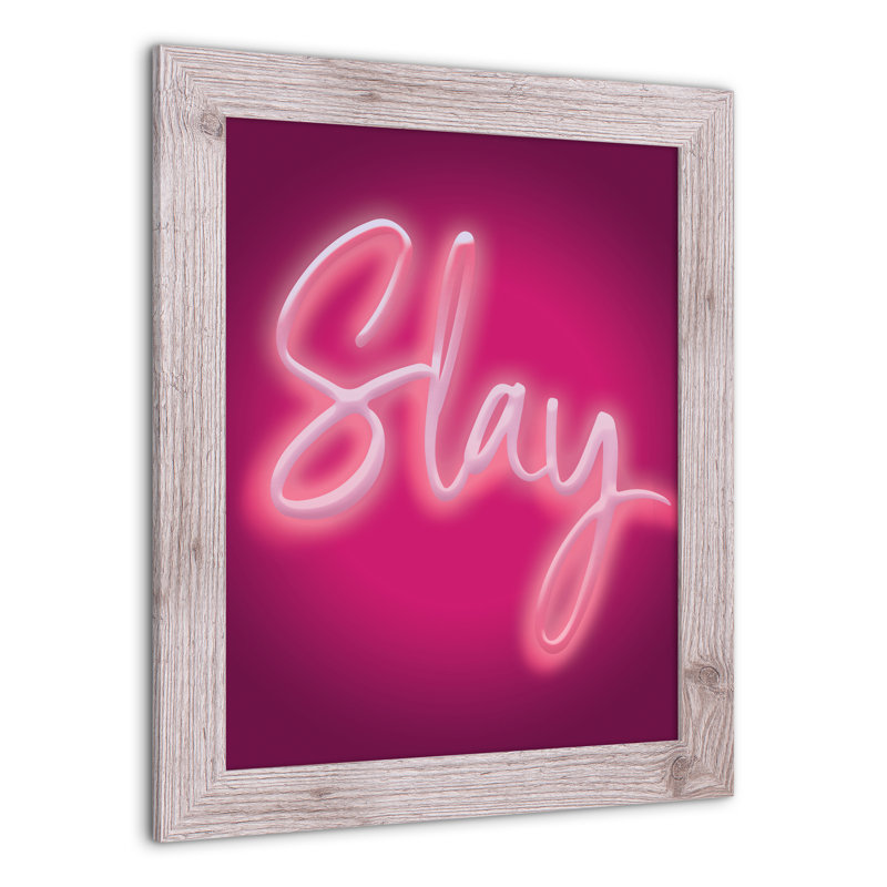 «Stay Neon», reproduction encadrée rose, H 20 po x l 16 po x P 0,75 po