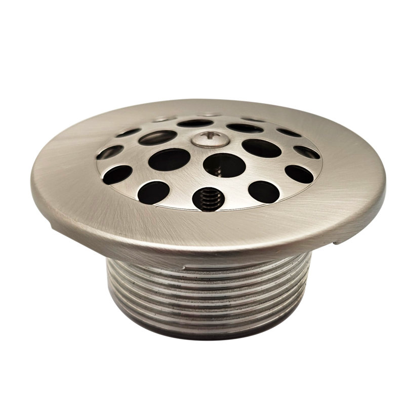 Déverseur de baignoire et couvercle de grille avec bonde et trop-plein, Acier inoxydable