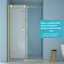 Porte de douche coulissante simple l 48 po x H 76 po - Verre trempé de 8 mm avec cadre en acier inoxydable 304, porte de douche